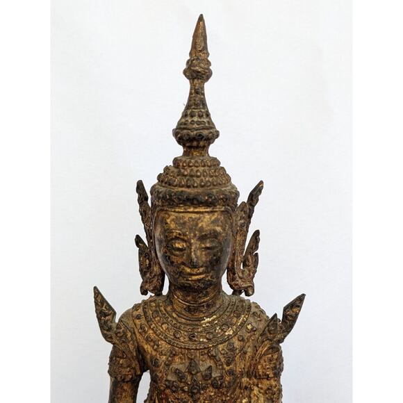 Antique 19th Century Bronze Thai Rattanakosin Buddha Statue from Thailand - Picture 2 of 10